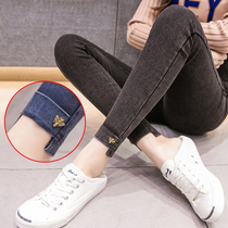 Pregnant women jeans autumn wear trousers Pregnant women base casual nine points thin pants spring and autumn pregnant women autumn