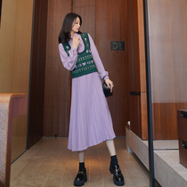 2021 new womens early spring autumn long sleeve French retro temperament waist slim vest jumpsuit