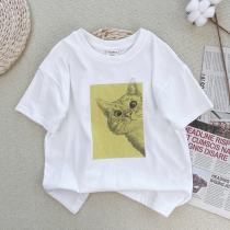Early childrens clothing 2022 Summer new boy short sleeve T-shirt pure cotton neutral loose shoulder children CUHK children