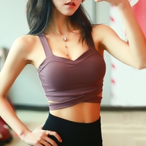 Sports underwear women can wear fitness high-intensity shockproof running gathered beautiful back bra yoga fitness bra