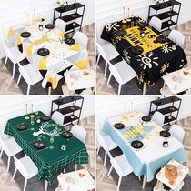 Hipster Nordic Deer Printed Thick Waterproof Cotton Tablecloth Dust Living Room Tea Table Desk Cover