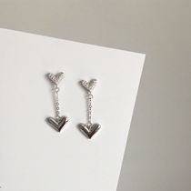 Beautiful cute girl heart short earrings 925 sterling silver platinum plated exquisite earrings simple versatile earrings