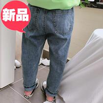 Childrens clothing 2020 Spring autumn season new male and female child bump color handsome jeans mid-boy wide h loose comfort and casual