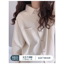 Fine and light lines spring new French retro niche bright line design loose long-sleeved shirt women