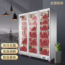Beef cabinet High-end restaurant Meat steak display cabinet Glass vertical freezer Refrigerator freezer Commercial