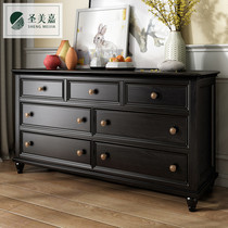 American country solid wood bucket cabinet Light luxury storage cabinet Five bucket seven bucket nine bucket bedroom living room cloakroom retro cabinet