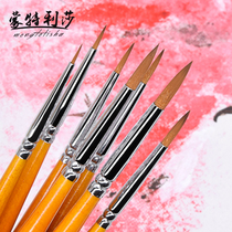 Monterey 736 imported nylon hair hook pen 000#nylon face pen painting hand-drawn stroke pen wooden pole