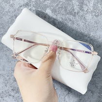Transparent square big face myopia mirror frame women can be equipped with degree fat face thin brown ins Wind plain man