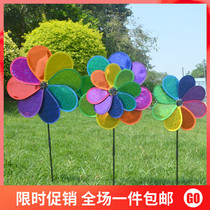  Windmill decoration outdoor rotating sequins color childrens plastic toys windmill driver takes outdoor kindergarten decoration