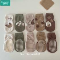 Cotton era baby childrens floor socks spring and autumn pure cotton thin section baby indoor non-slip summer male and female children