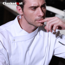 Domicai chef overalls long sleeve mens autumn and winter clothes Western restaurant chef clothes Fakas chef high-end white