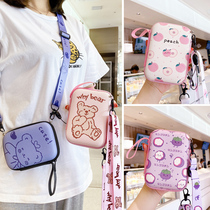 Cute Cartoon Hard Disk Data Wire Ear Machine Line Charger Line Charger Containing Box Bluetooth Headphones Zero Money U Disc Key Inclined Cross Hanging Rope Containing Bag Charging MULTIFUNCTION RATIONAL WIRE INSTRUMENTAL FINISHING CARD BAG ANTI-FALL