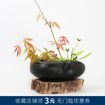 Japanese handmade ceramic flower pots Sword mountain flower arrangement utensils Xiaohara flow flower art Flower Road New Chinese tea room desktop ornaments