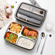 304 stainless steel insulated lunch box female lunch box lunch box student lunch box grid 1 layer office worker fast food box with cover