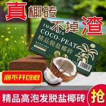 Coconut brick nutritious soil general-purpose coconut bran coconut shell compressed flower soil special soil for growing flowers and vegetables for planting soil desalination wholesale