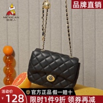 Scarecrow bag bag women 2022 new small gold pearl diamond checker chain bag net red lady one shoulder cross body bag small bag bag