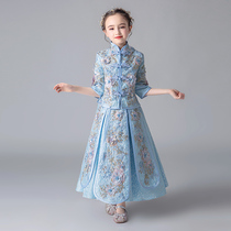 Childrens cheongsam dress Hanfu girl Chinese style Xiuhe clothing Little Girl Costume National style baby Tang suit autumn and winter