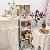 * Beautiful little aunt * ins Wind pulley multi-layer storage rack snack debris storage rack movable trolley