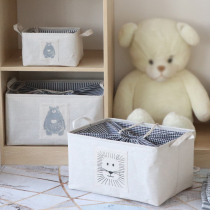 Cotton and linen clothing storage box fabric folding wardrobe corset mouth storage basket box large toy finishing storage box