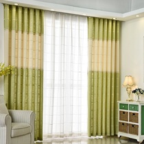 Linen Curtains Finished Products Floor Windows Bedroom Floating Window Blinds Shade Cloths Modern Yarn Curtain Windows Fabric Material Thickened