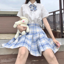 Summer ice cream jk uniform skirt genuine academy style set school uniform full pleated skirt student summer dress plaid skirt