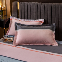 Ruolin Pillow Case Pair Cotton Scrub Thickened Cotton Standard Adult 48x 74cm Simple Striped Plaid