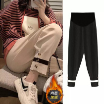  Pregnant womens pants spring and autumn models go out net red Early spring pregnant womens clothes tide hot mom personality go out harem pants leggings