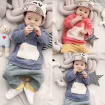 Newborn Baby Sweatshirt Spring Dress Blouse Boy Han Edition Foreign Air Compassionate Woman Baby T-Shirt With Undershirt Clothing