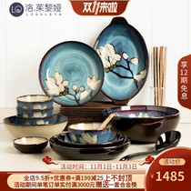 LO gulleya dish set home Japanese thick anti-hot bowl ceramic tableware Rice Bowl Noodle Bowl soup bowl dish dish