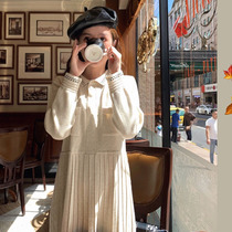 Long sweater skirt with coat in autumn and winter over the knee temperament long base skirt autumn and winter knit dress