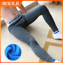 Plus velvet padded warm pants mens autumn pants cotton single piece pants underwear tight leggings wool pants winter cotton pants