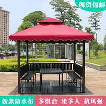 Outdoor Tea Water Cool Pavilion Courtyard Villa Farmhouse Le Four Pavilions Iron Art Awning Outdoor Embalming Wood Garden Pavilions