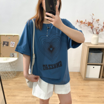 2022 Summer Fashion New Large - Code Tide in Lax - Loose Mid - sleeved Short - sleeved T - shirt