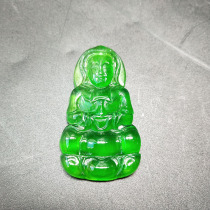 Emperor Green Emerald Jade Buddha Pendant Ice Type Pure Color Guanyin Men and Women Pendant Boutique Antique Jade Antique Collection