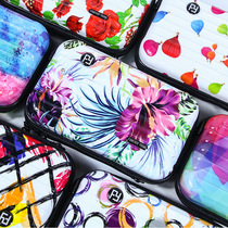 Net Red 7 Inch Makeup Bag Containing Bag Hard Shell Single Shoulder Inclined Cross Packet Mini Pull Rod Case Overnight Bag Pc Small Square Bag