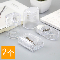 Morning light pencil sharpener Single hole double hole pencil sharpener Student transparent small pencil sharpener Pencil pencil sharpener Mini cute simple stationery