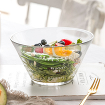 Lucky Japanese - style minimal French alphabet glass salad bowl household transparent fruit bowl dessert bowl