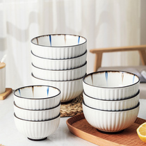 Day Style Bowl Home 10 Loaded Ceramic Eating Bowls Net Red Small Bowl Rice Bowls Noodles Bowl soup bowls Coated Bowls Dish Cutlery