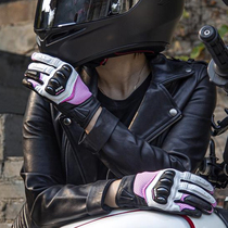Star Rider Motorcycle Lady Gloves Touch Screen Carbon Fiber Shell Small Spring and Summer Breathable Locomotive Rider Riding