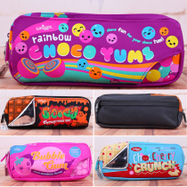 Australian smiggle stationery pink double zipper self-adhesive student creative cram pen bag June 1 Childrens Day gift