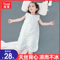 Baby sleeping bag summer thin vest sleeveless gauze pure cotton baby newborn child anti-kick quilt air-conditioned room summer