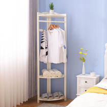 Corner hooded bedroom solid wood hanging rack simple modern creative multifunctional loading rack