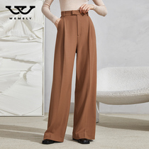 Vimili 90% black straight drum Western dress pants 2021 New high waist loose broadlegged pants temperament casual pants woman