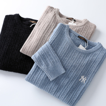  Soft waxy and delicate export daily single foreign trade mens clothing factory cut standard tail goods round neck all-match sweater sweater men