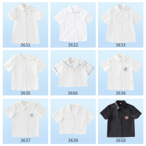 Girl White Shirt Child Short Sleeve JK Uniform Blouse Blouses Big Child Shirt Spring Autumn Long Sleeve College Wind Summer Elementary School Kids