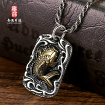 LRER luxury encounter carp pendant mens necklace Womens sterling silver vintage more than a year lucky couple jewelry pendant