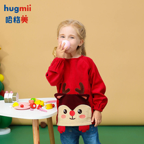 hugmii baby coat children corduroy anti-dressing kindergarten cotton food splashing water anti-dirty bib