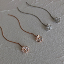 Solid Flowers Self-Remain Trendy Rose Gold Ear Line 925 pure silver short earrings earrings earrings