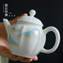 Tang Yun Japanese Kung Fu tea set White porcelain Tea maker Small Teapot Single pot Ceramic tea set accessories