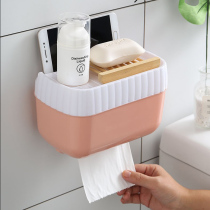 Side multi-function waterproof large roll toilet paper toilet paper box hanging wallpaper towel box Free hole wall-mounted